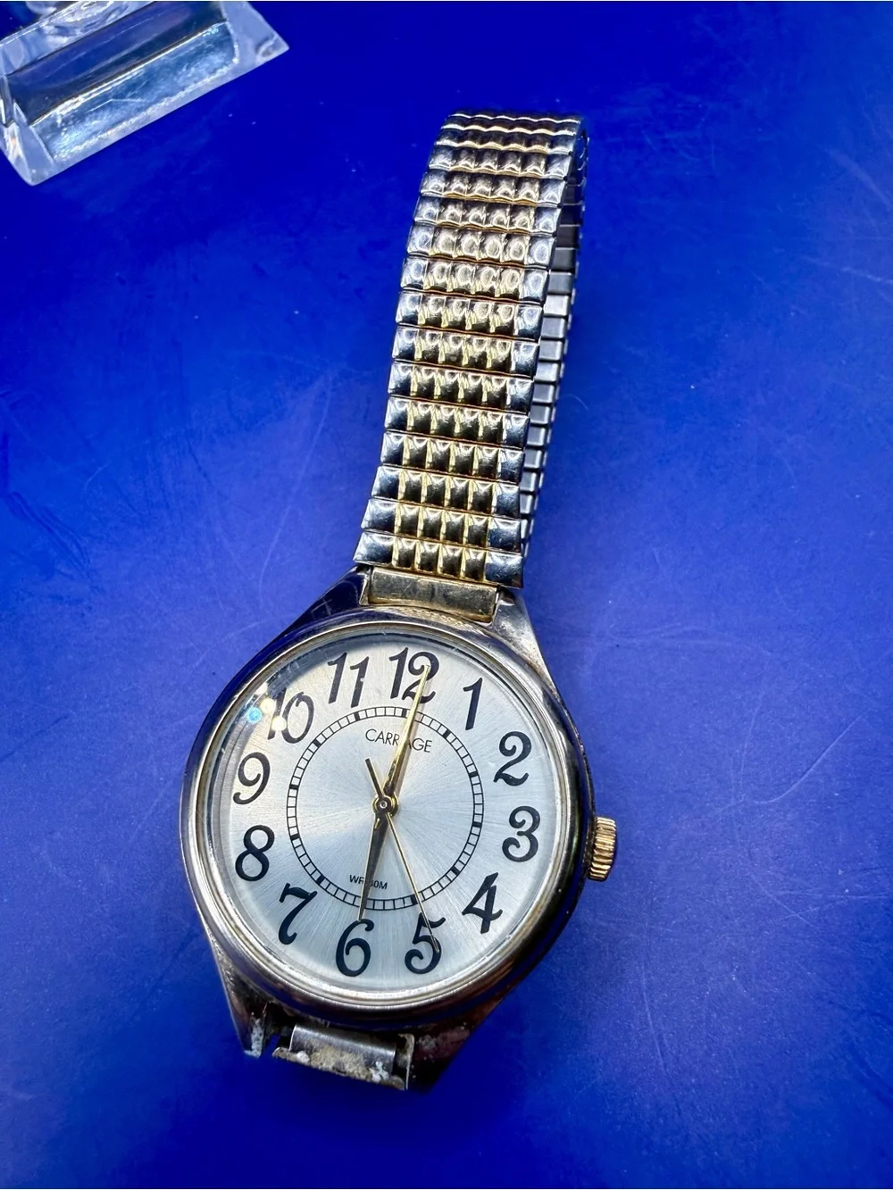 Carriage by Timex Womens Easy Read Watch Two Tone Stretch Band New Battery